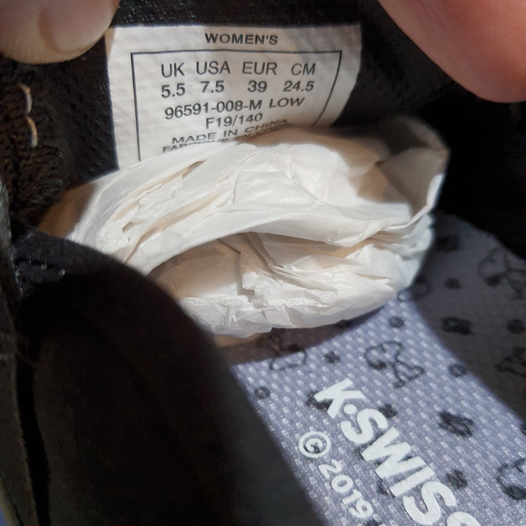 Giày Kswiss lười dành cho nữ đen cổ thấp