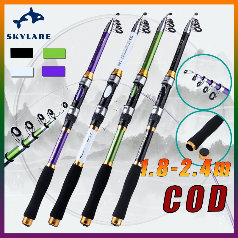 🔥Cần câu máy giá rẻ Chất Liệu Sợi Cacbon Dài 1.8M-2.4M