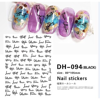 Sticker dán móng tay họa tiết chữ