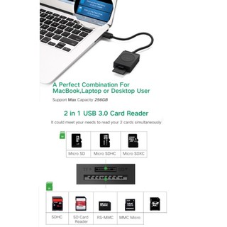 Đầu đọc thẻ nhớ Micro SD/ SD chuẩn USB 3.0 ( 20203 , 20250 ) Ugreen