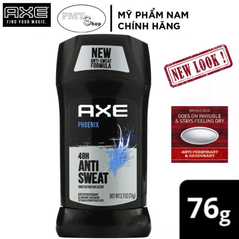 Lăn Khử Mùi cho nam AXE Antiperspirant Deodorant FOR MEN 76g USA/lăng nách Axe Apolo/Phoenix/black dạng sáp 85g