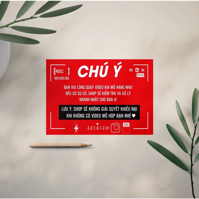Combo 100c Tem Dán Quay Video Trước Khi Mở Hàng size 4x6cm Có keo mặt sau - Lam hygge