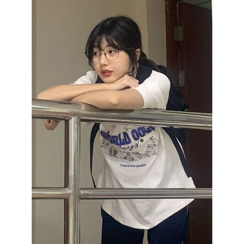 NRVP Áo Thun Unisex Mùa Hè Dáng Suông Tay Cộc Phong Cách Hàn Quốc Cho Nam Nữ