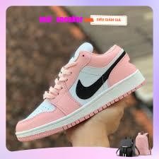 giày_thể thao hồng trắng cổ thấp, giày nữ full bill box