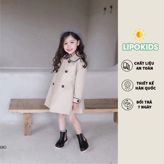 Áo khoác măng tô bé gái Hàn Quốc Áo mangto cho bé size 1 2  3 4 5 6 tuổi OA010