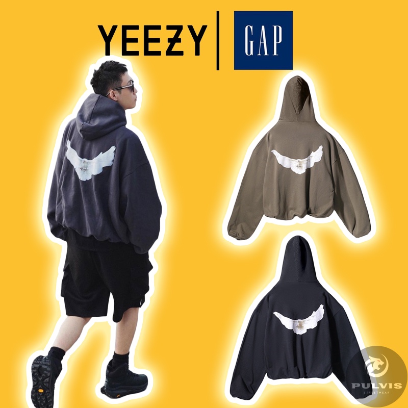 ⚡️[Best Quality] - Áo Hoodie Crop Yeezy Gap Engineered by Blciaga Dove Hoodie, Áo hoodie Yz form rộng