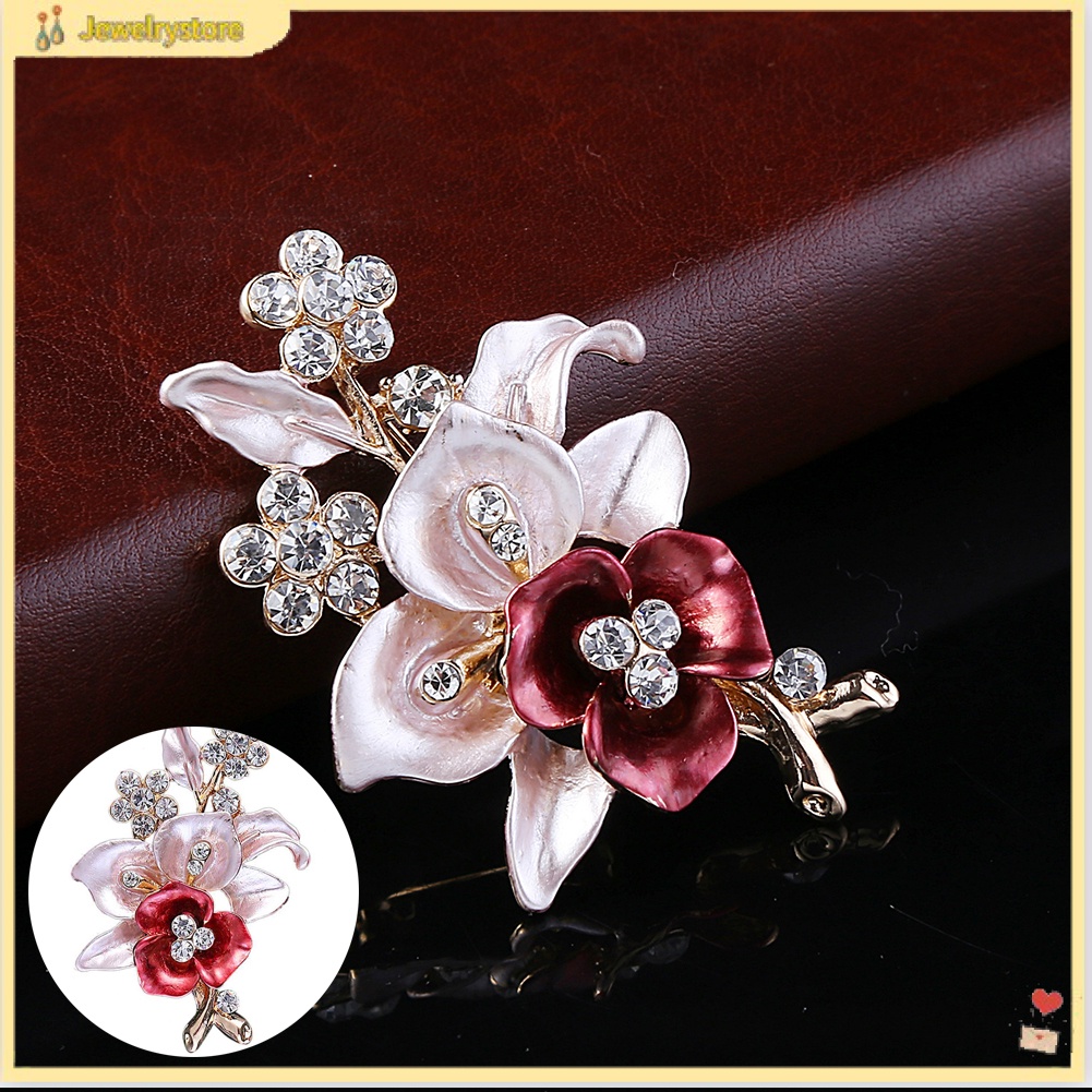 Trâm Cài Áo Hình Hoa Có Đính Đá Lấp Lánh Dành Cho Nữ