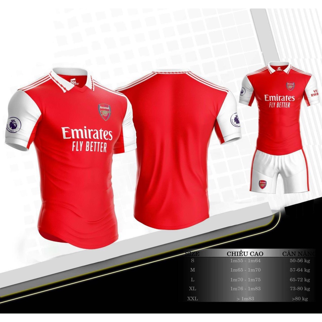 Quần Áo Bóng Đá ARSENAL Hàng Thun Thái Lan - Bộ Đồ Đá Banh Cực Chất DDSPORT