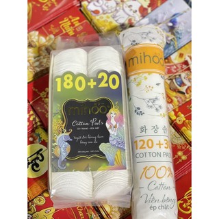 Combo bông tẩy trang mihoo 150 miếng + 200 miếng-bông tẩy trang mềm mịn giá rẻ-chính hãng