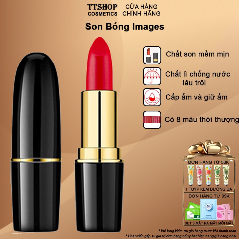 Son môi bóng Images Lip Stick Colorful Moisturizing bền màu lâu trôi cấp ẩm cho môi căng mọng quyến rũ TT21