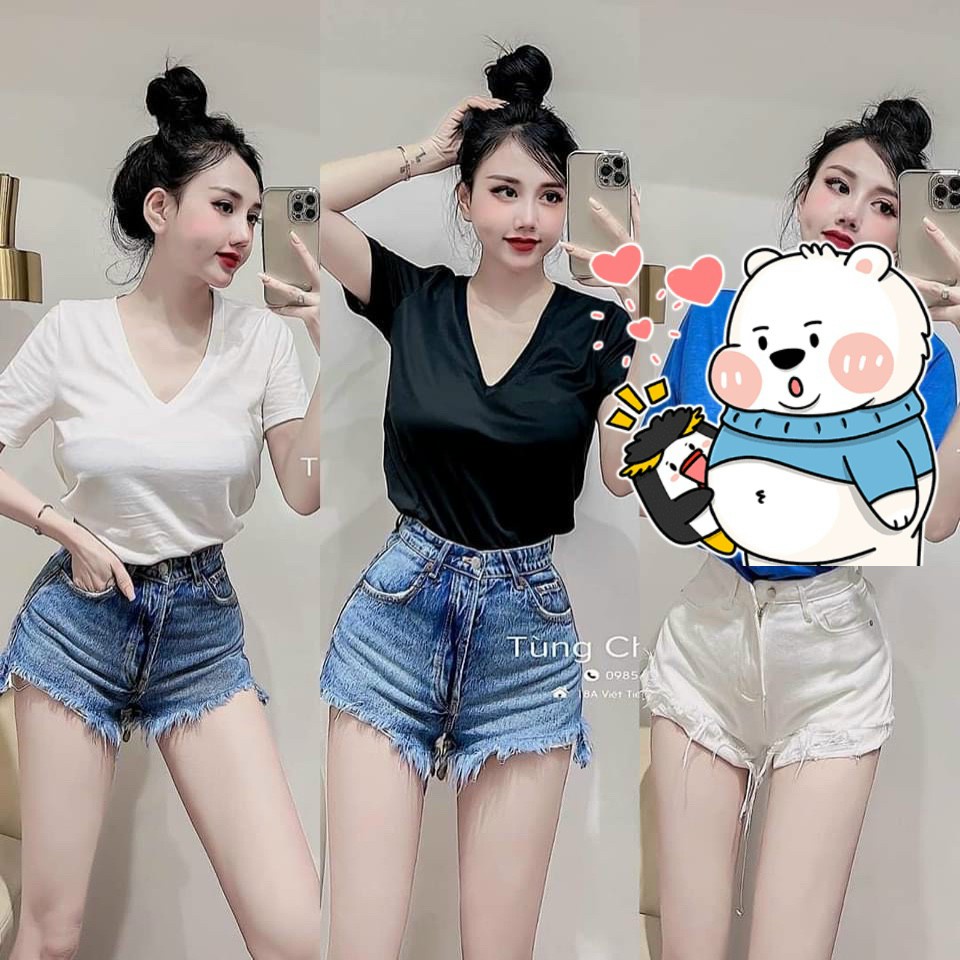 áo thun cổ tim fom dài thoải mái GB2806