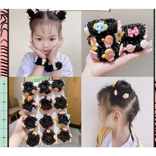 Combo 2 cái buộc tóc cột tóc giả đính charm xinh xắn cho bé