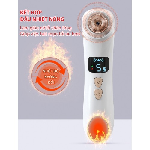 Máy hút mụn đầu đen kết hợp đầu tạo nhiệt nóng Nikio NK-220 - 6 đầu hút | OKbuy