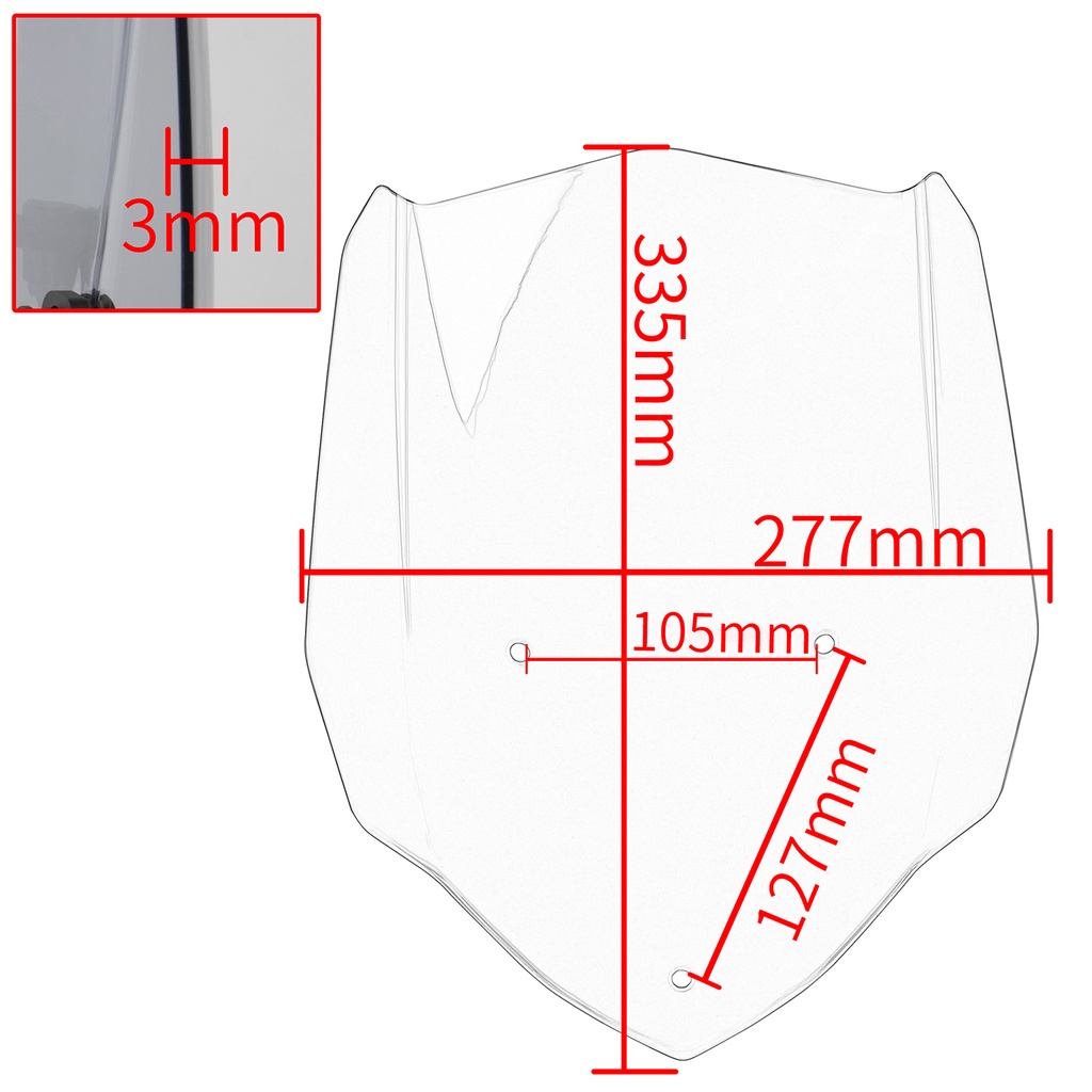 Kính Chắn Gió MT 03 Kèm Giá Đỡ Dành Cho Xe Mô Tô Yamaha MT-03 MT03 FZ-03 FZ03 2016 2017 2018 2019 MT25