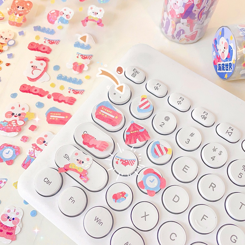 Cuộn Băng Keo Trong Suốt Dài 3M Chống Thấm Nước Họa Tiết Hoạt Hình Dễ Thương