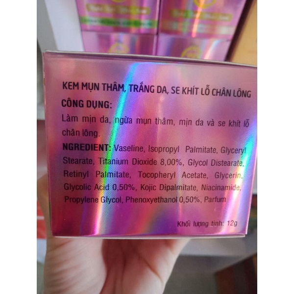 Kem nghệ tươi nhân sâm 3 dòng mụn thâm, nám tàn nhang, dưỡng trắng da 12gr