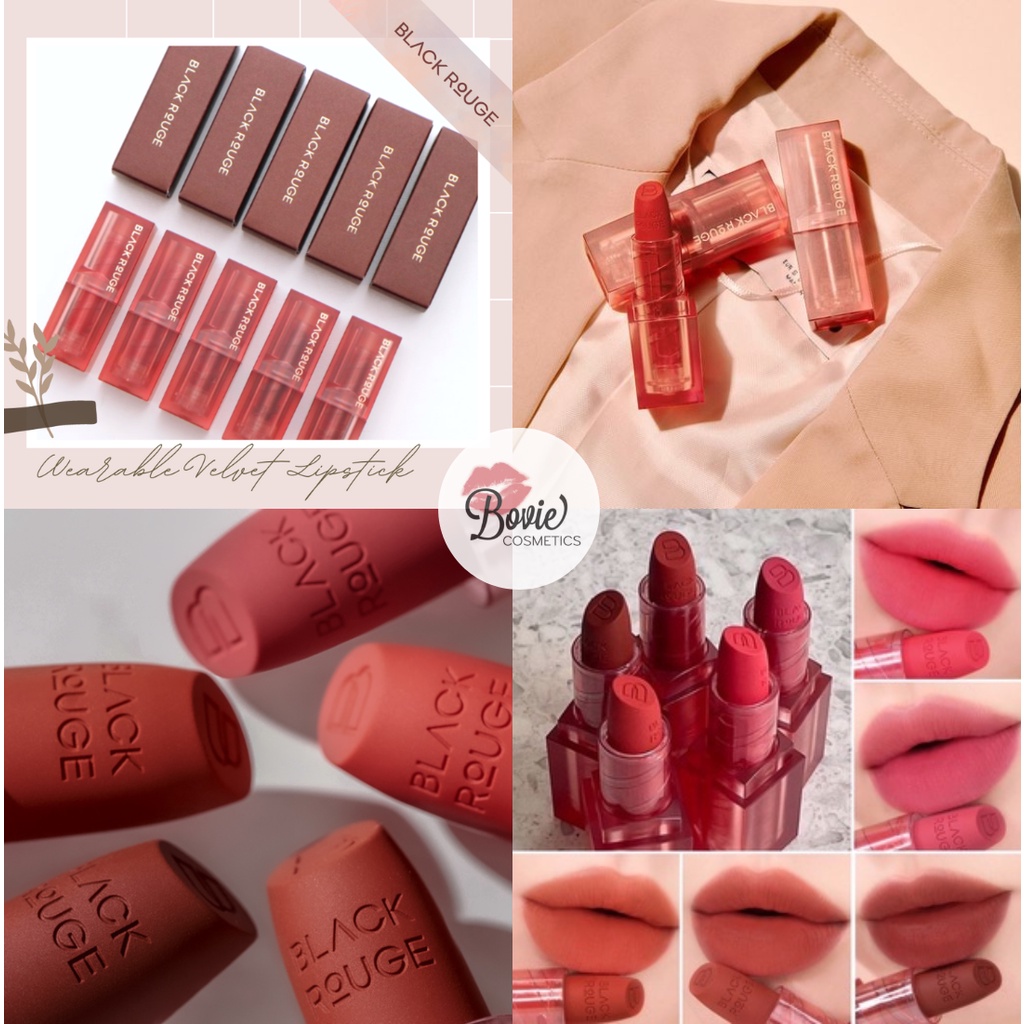 Son thỏi Black Rouge Wearable Velvet Lipstick 35.8g Full màu