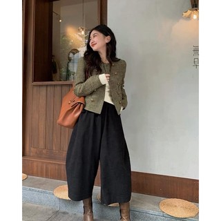 Áo dạ tweed nút đồng (ảnh thật/ có sẵn)