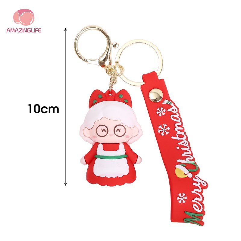 Móc khóa ông - bà già noel hoạt hình 3D đáng yêu