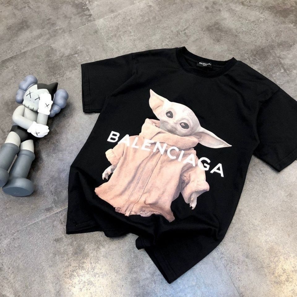 Áo Thun Balenciaga Tay Ngắn Dáng Rộng Vải Cotton Thời Trang Cao Cấp Dành Cho Cặp Đôi