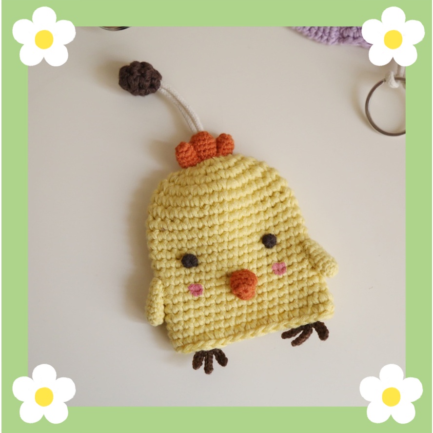 Móc Chìa Khóa Hình Búp Bê Hoạt Hình Bằng Len Dệt Thủ Công Dễ Thương