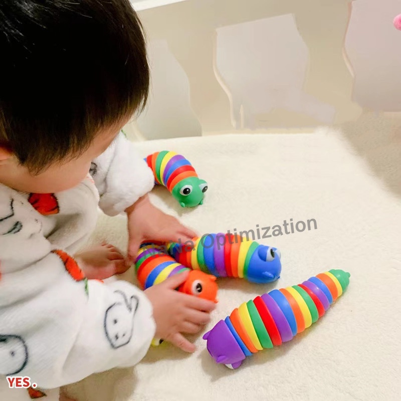 Đồ Chơi Hình Con Sâu Nhiều Màu Sắc Phát Triển Nhận Biết Sớm Cho Bé 1-3 Tuổi