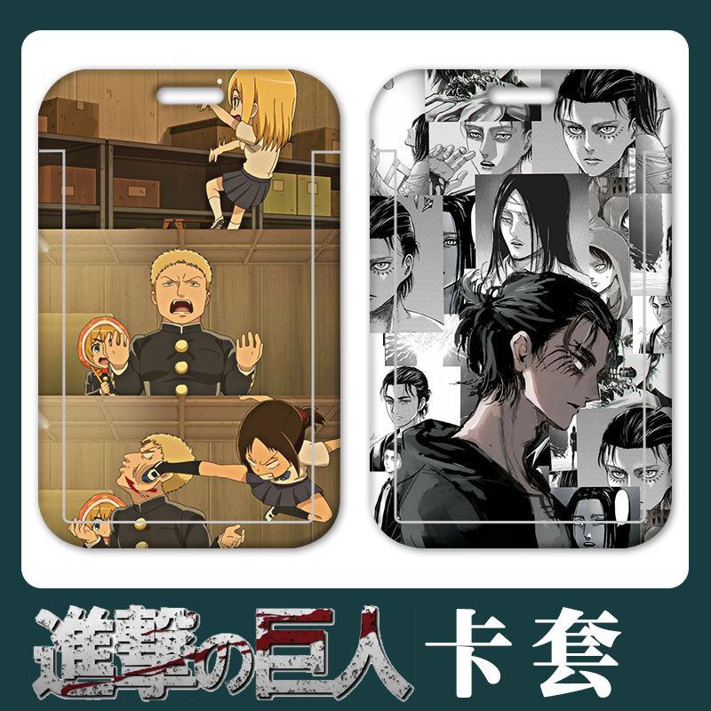 Ví Đựng Thẻ Tín Dụng / Thẻ ID Họa Tiết Hoạt Hình Titan Eren Jaeger Tùy Chỉnh Cho Học Sinh Giá Đỡ