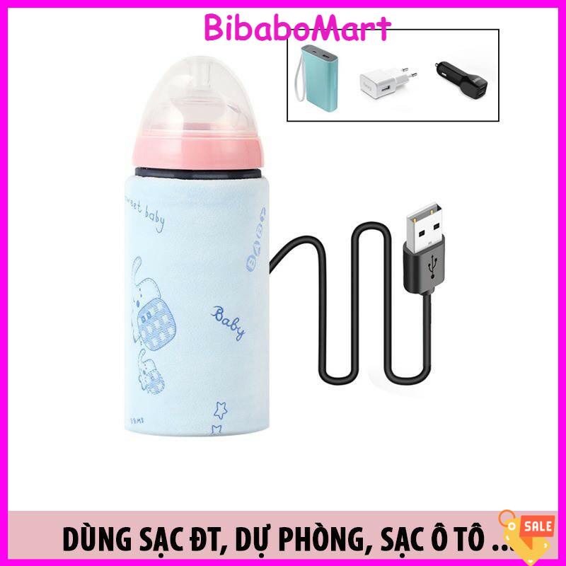 Túi ủ bình sữa, hâm nóng, giữ nhiệt thông minh Nhật Bản phù hợp mọi bình sữa (có cáp sạc USB)
