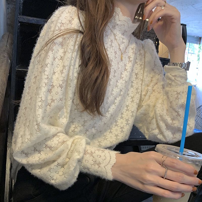 Áo Ren Cổ Cao Có Mút Đệm Ngực Thời Trang Hàn Quốc Dành Cho Nữ