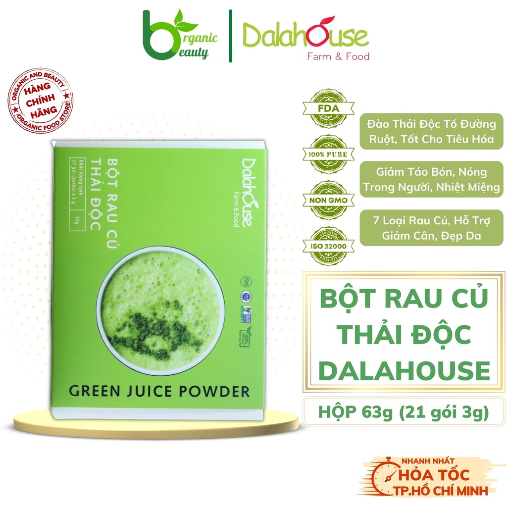 Combo Bột Rau Củ Detox - Thải Độc, Thanh Lọc Cơ Thể Dalahouse - Hộp 63g ( 21 gói)
