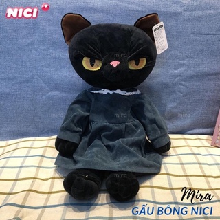 Gấu Bông Mèo Đen Gắt Gỏng Hãng Nici, Hãng Nici Búp Bê Thú Nhồi Bông Thương hiệu NICI Quà Sinh Nhật 20cm MIRA-GB28016