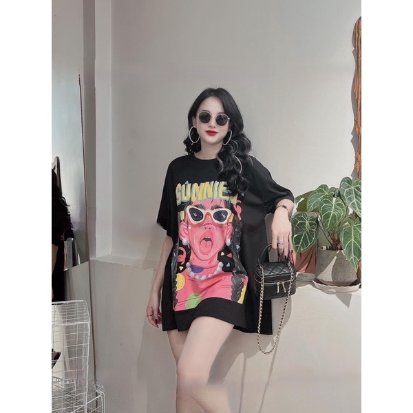 Áo Thun Chất Loại 1 Mịn Mát Cô Gái Đeo Kính In To 2 Mặt In Cao Cấp Kèm Video Thật Bên Shop