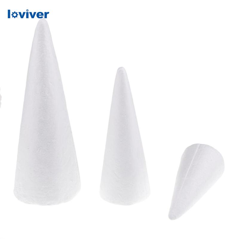 Set 3 Miếng Xốp Hình Nón 15 / 20 / 25cm Làm Mô Hình Thủ Công DIY