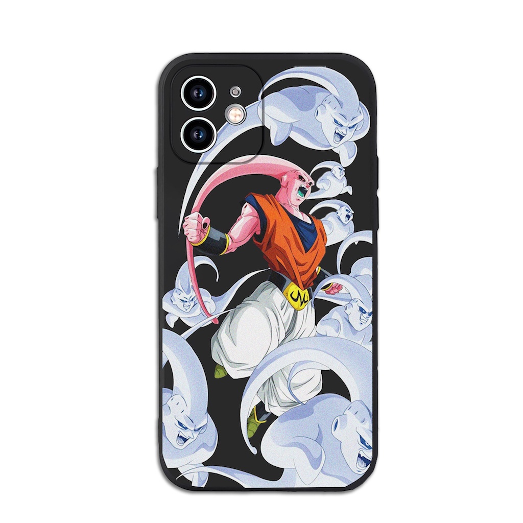 Ốp iphone cạnh vuông Dẻo Hoạt Hình Dragon Ball - Majin Buu - Gotenks cho IPhone 7 8Plus X XR 11 12 13 14 Pro Max