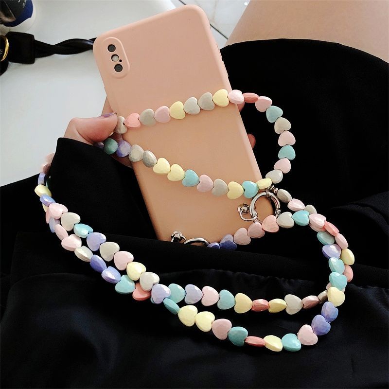 Ins Dây Đeo Chéo Handmade Chuỗi Hạt Dài Hình Trái Tim Tình Yêu Dành Cho Nữ