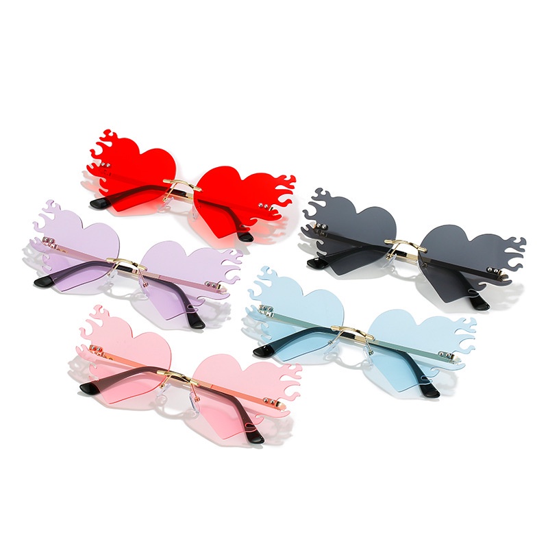 (AIMURUSI) COD Kính Mát Hình Trái Tim Nhiều Màu Sắc Phong Cách Vintage Phương Tây Thời Trang Cho Nam Nữ