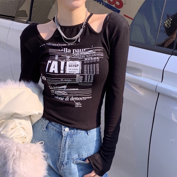 ZHELIHANGFEI Áo Dệt Kim Tay Dài Lưng Cao Dáng Ôm Quyến Rũ Cho Nữ