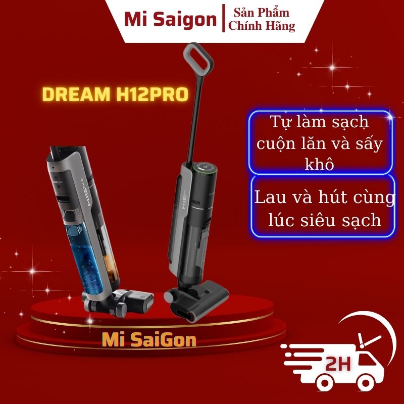 Máy Lau Sàn Hút Bụi Thông Minh Không Dây Cầm Tay Dreame H12 Pro - Pin 6*4000 mAh - Bản quốc tế