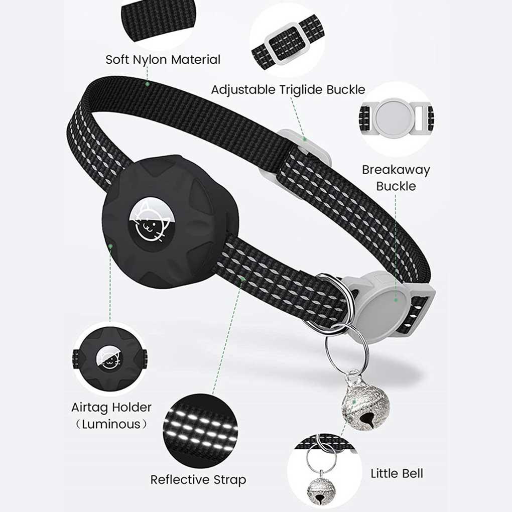 Vòng Cổ Bằng Polyester Chống Nước Chống Sốc Họa Tiết Sọc Phản Quang Cho Thú Cưng