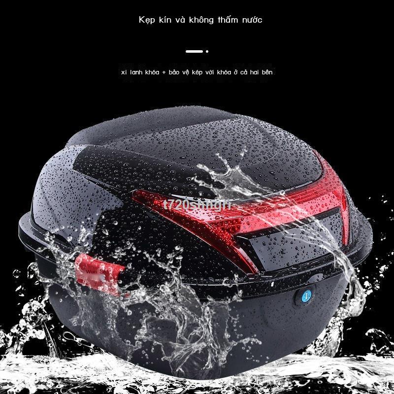 Hàng Sẵn Thùng Đựng Đồ Gắn Đuôi Xe Máy màu Đen Có thể khóa chống thấm nước TD06-MTCWX21