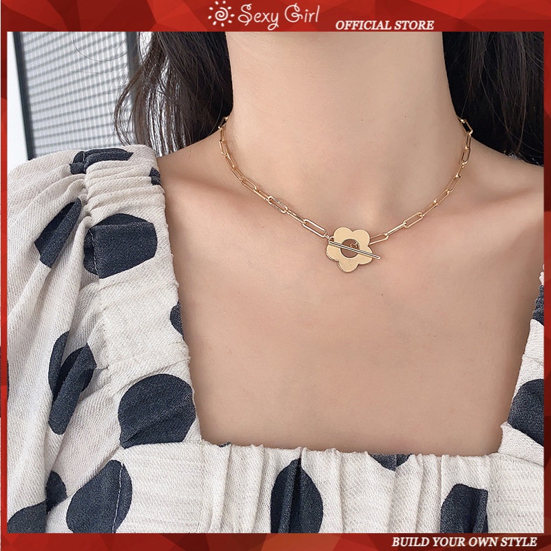 Vòng Cổ Hình Bông Hoa Phong Cách Hàn Quốc Dành Cho Nữ