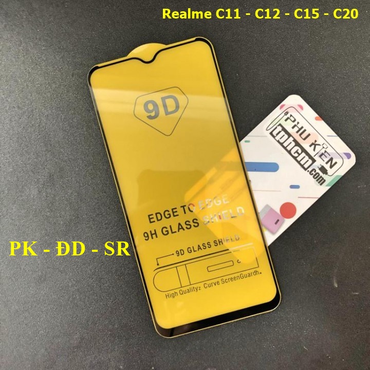 Dán cường lực Full màn hình Full keo Realme C11 - C12 - C15 - C20 - Siêu Rẻ