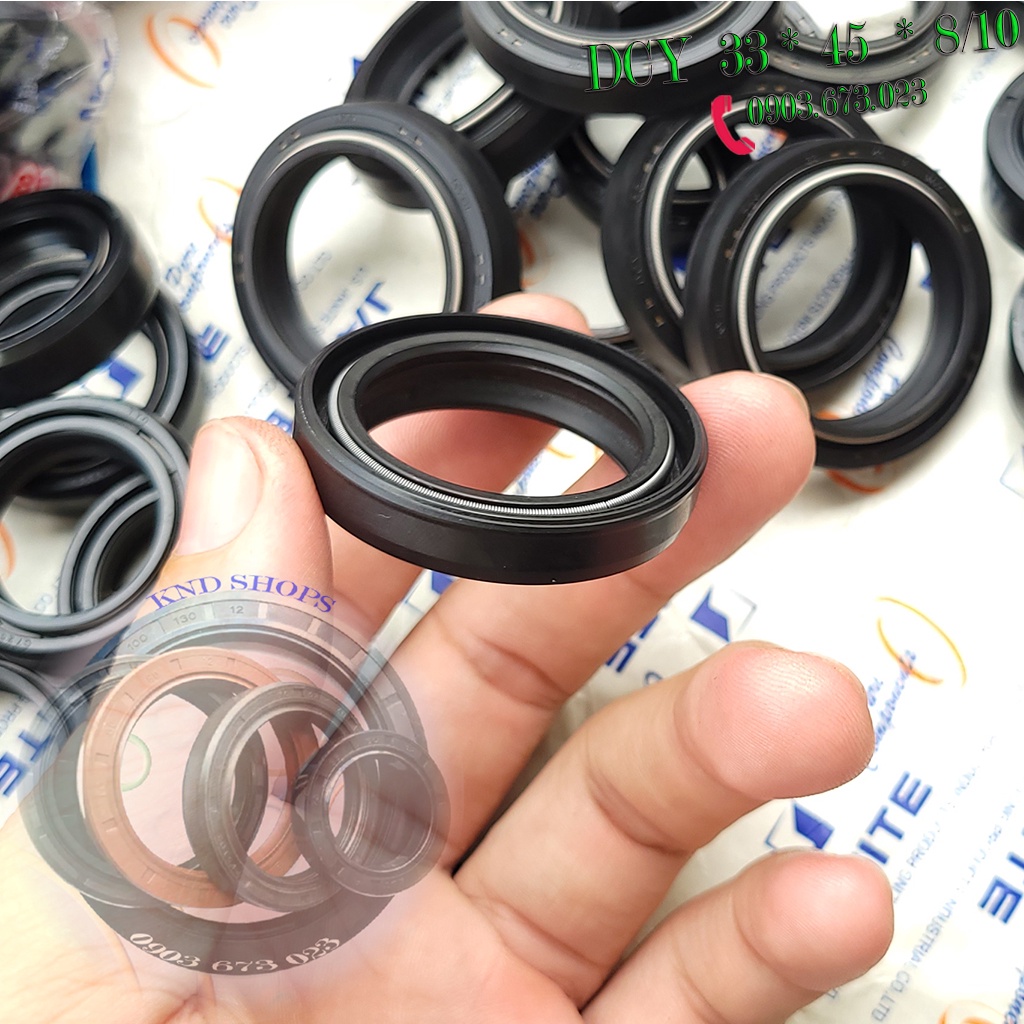 Phốt phuộc trước NOK chính Hãng cho Honda SH, Dyland, @,...loại vòng đệm cao su 2 lò xo DC 33*45*8/10 | KND Shops