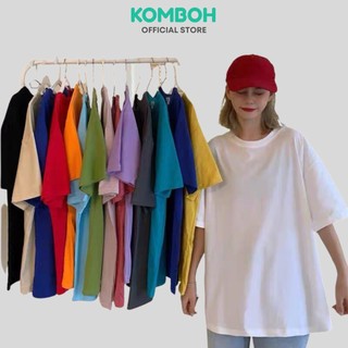 Áo phông trơn basic form rộng KOMOBH tay lỡ unisex đẹp oversize, áo thun nam nữ form rộng