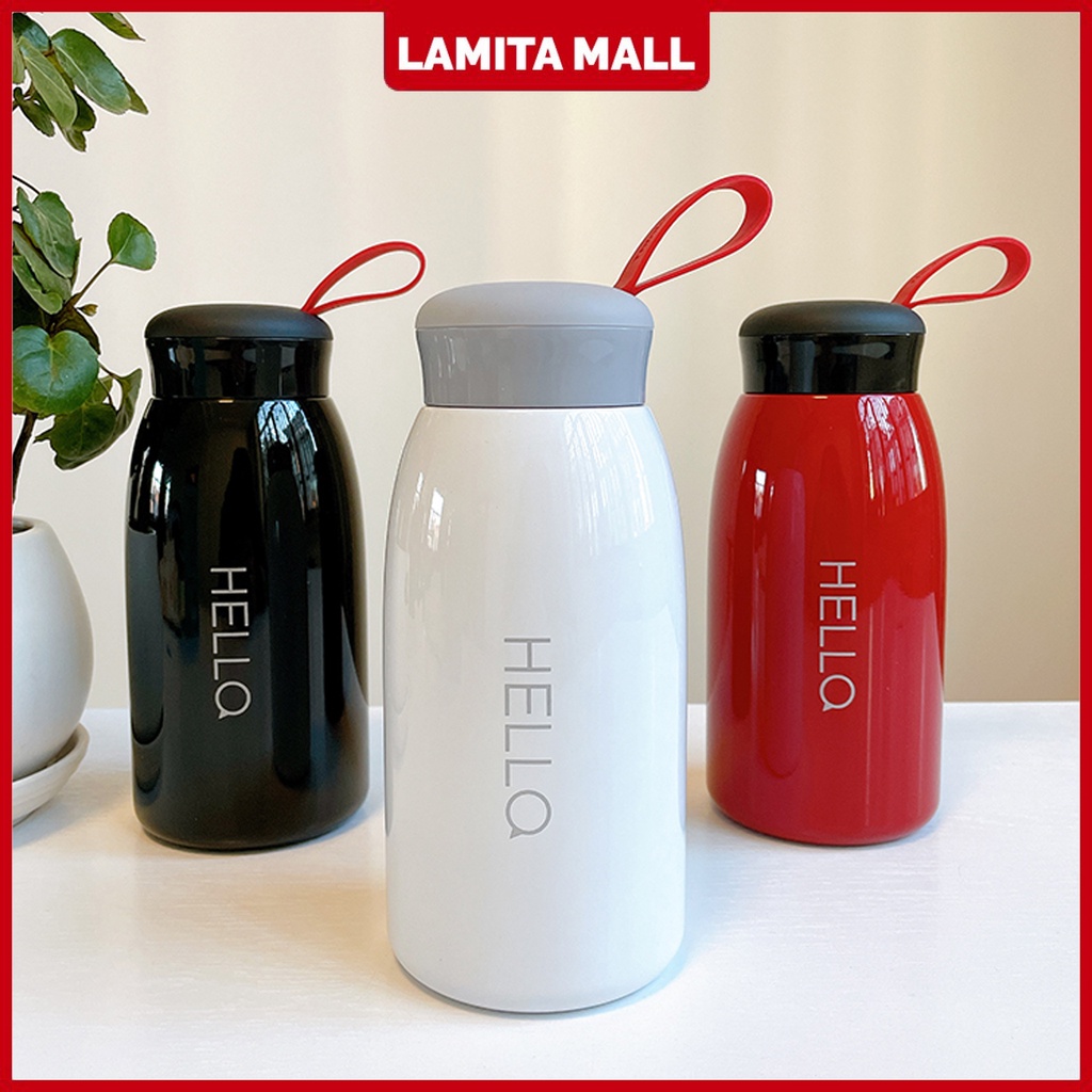 Bình Nhiệt HELLO Thép 304 Không Gỉ (Khắc Tên Theo Yêu Cầu), Bình Chân Không 520ML Nhỏ Gọn Khi Mang Theo BGN09