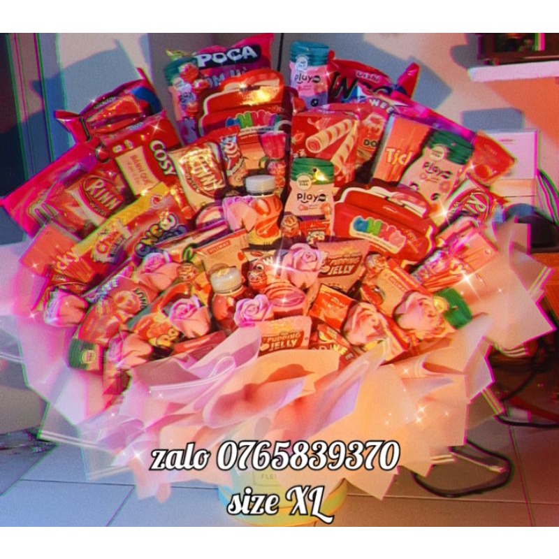 Bó hoa bánh kẹo, quà sinh nhật cho nữ , quà trung thu, quà tặng 20/10 cho mẹ