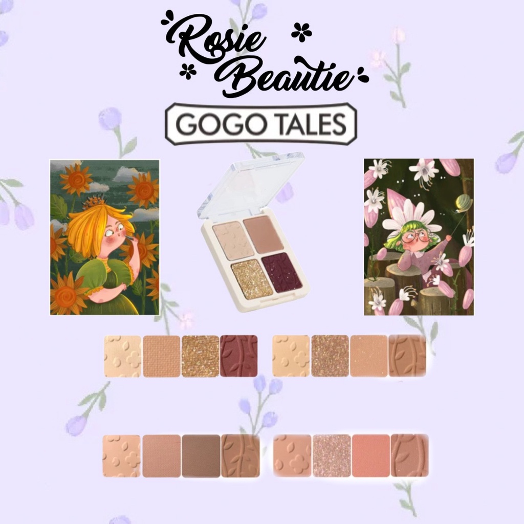 { GOGOTALES } Bảng phấn nhũ mắt 4 ô nhỏ gọn FAIRY