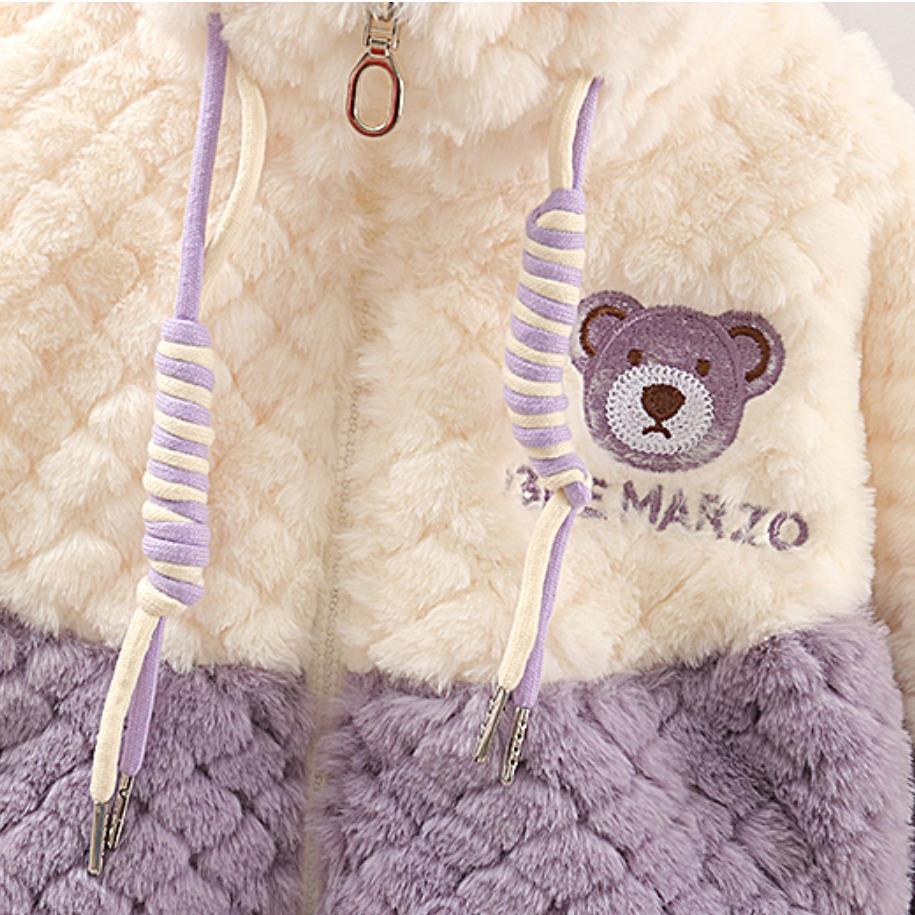 Áo Khoác Thu Đông Lót Nhung Dày Dặn Phong Cách Mới 2022 Cho Bé Gái