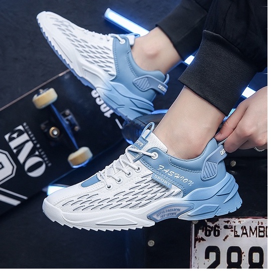 giầy nam sneaker lưới phối da cao cấp mang phong cách trẻ trung năng động