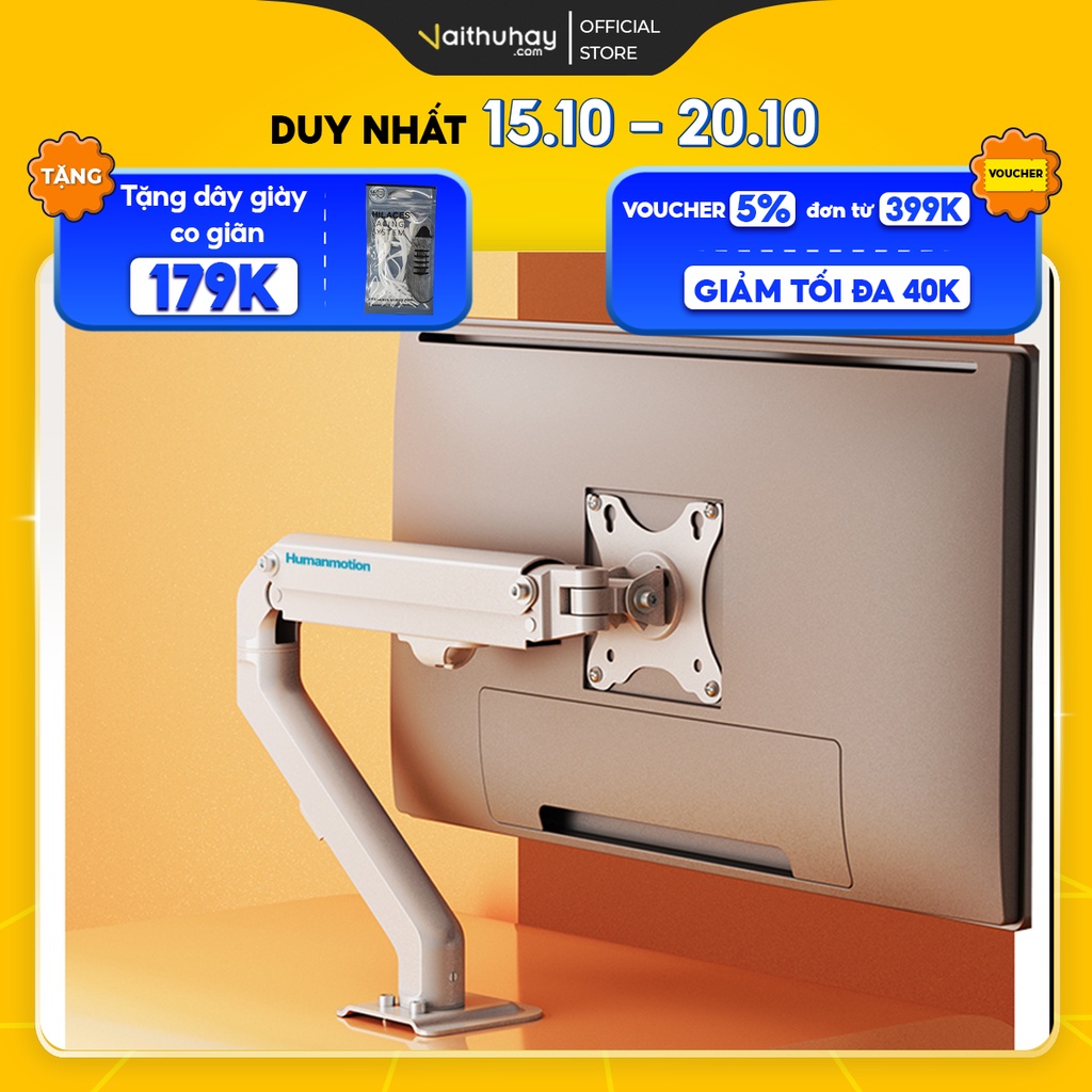 Giá Treo Màn Hình Human Motion Xoay 360 Độ Chất Liệu Nhôm Kích Cỡ 17-27inch - Vaithuhay